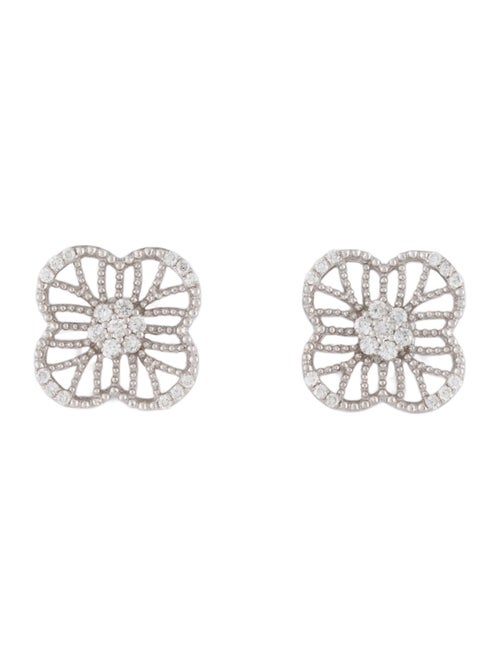 Earrings 14K Diamond Clover Stud Earrings