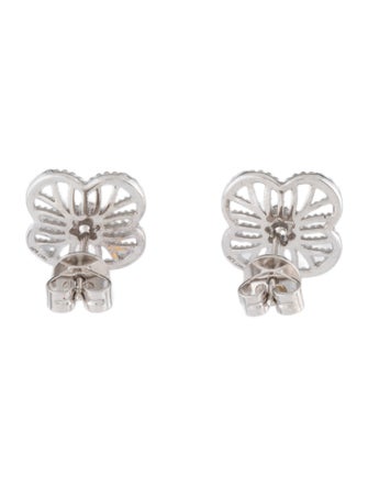 Earrings 14K Diamond Clover Stud Earrings
