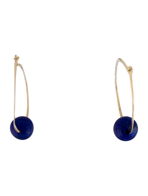 Earrings 14K Lapis Lazuli Hoop Earrings