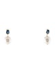 Earrings 14K Cultured Pearl & Sapphire Drop Earrings