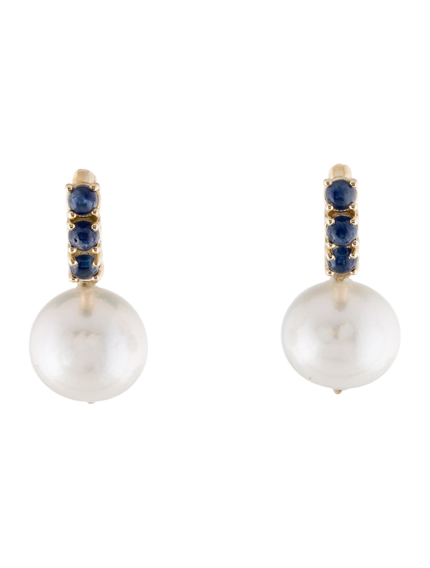 Earrings 14K Pearl & Sapphire Convertible Drop Earrings