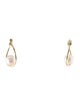 Earrings 14K Pearl Oval Hoop Earrings