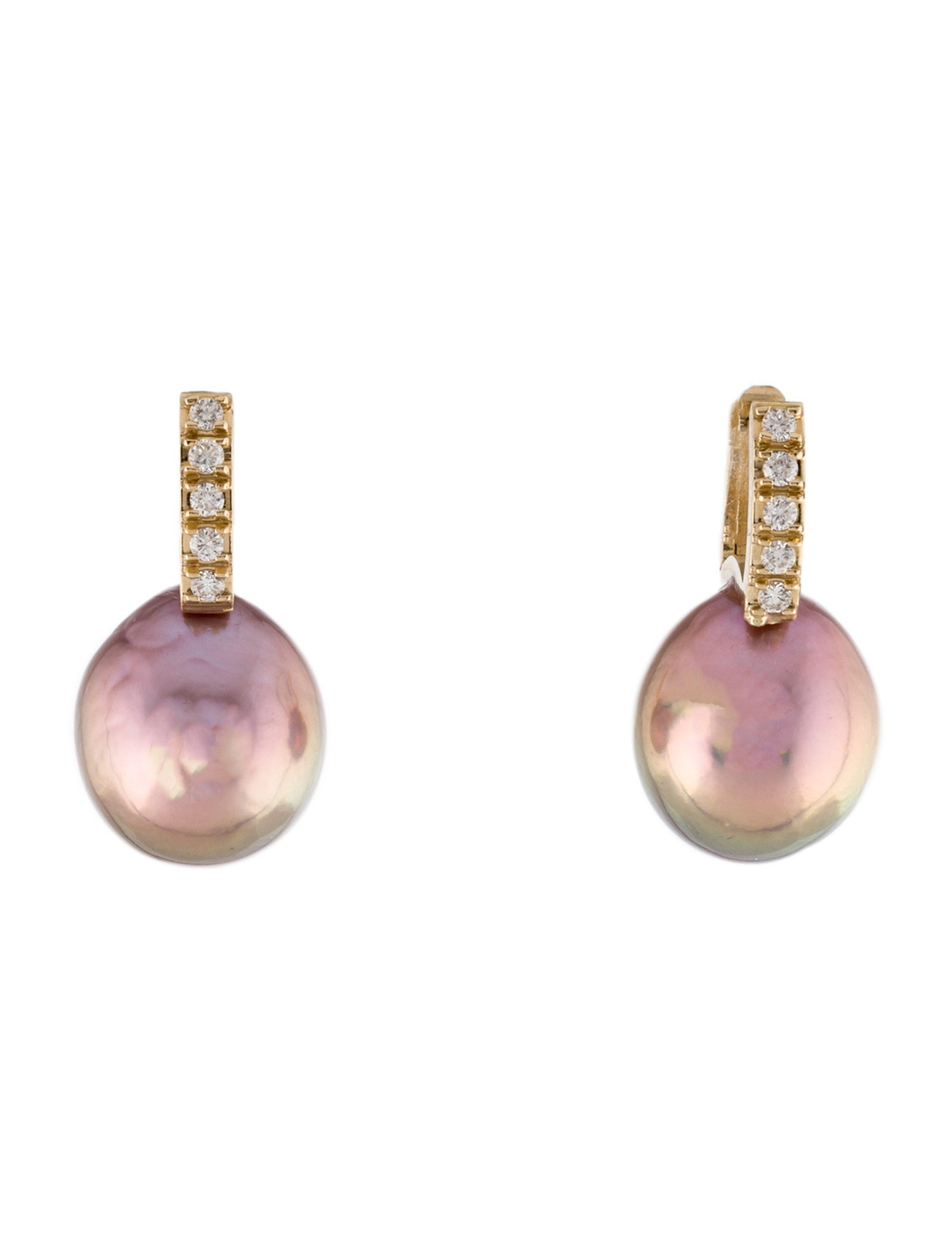 Earrings 14K Diamond & Pearl Drop
