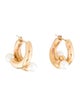 Earrings 14K Pearl Hollow Hoop Earrings