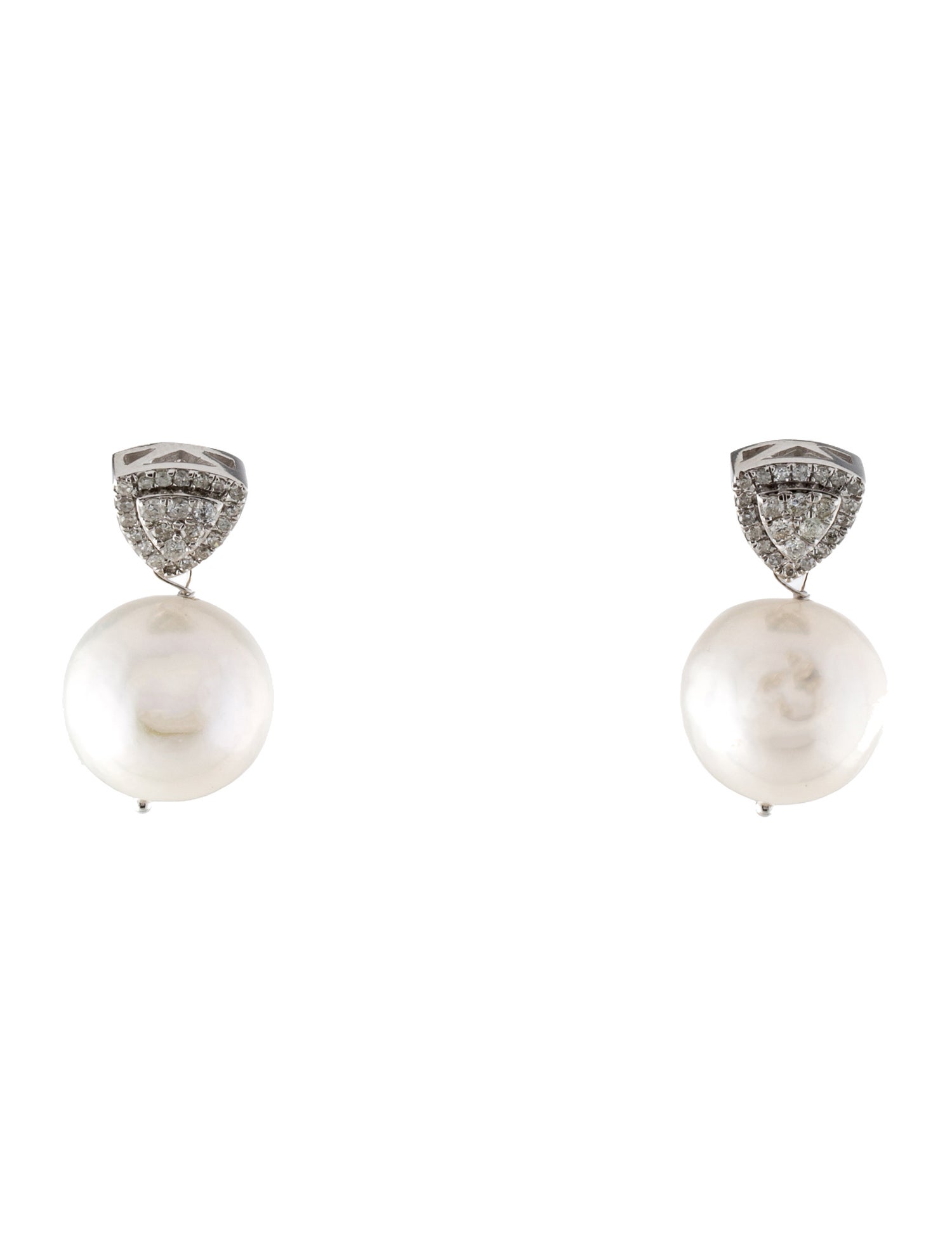 Earrings 14K Pearl & Diamond Drop