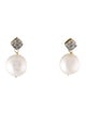 Earrings 14K Pearl & Diamond Drop Earrings