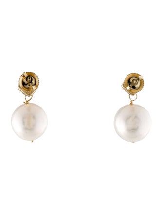 Earrings 14K Pearl & Diamond Drop Earrings