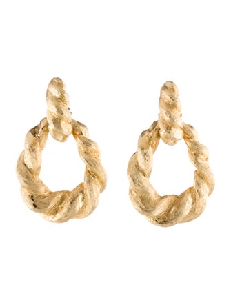 Earrings 14K Twisted Circle Drop Earrings