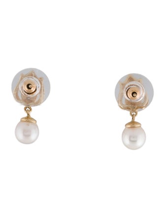 Earrings 14K Pearl & Diamond Drop Earrings
