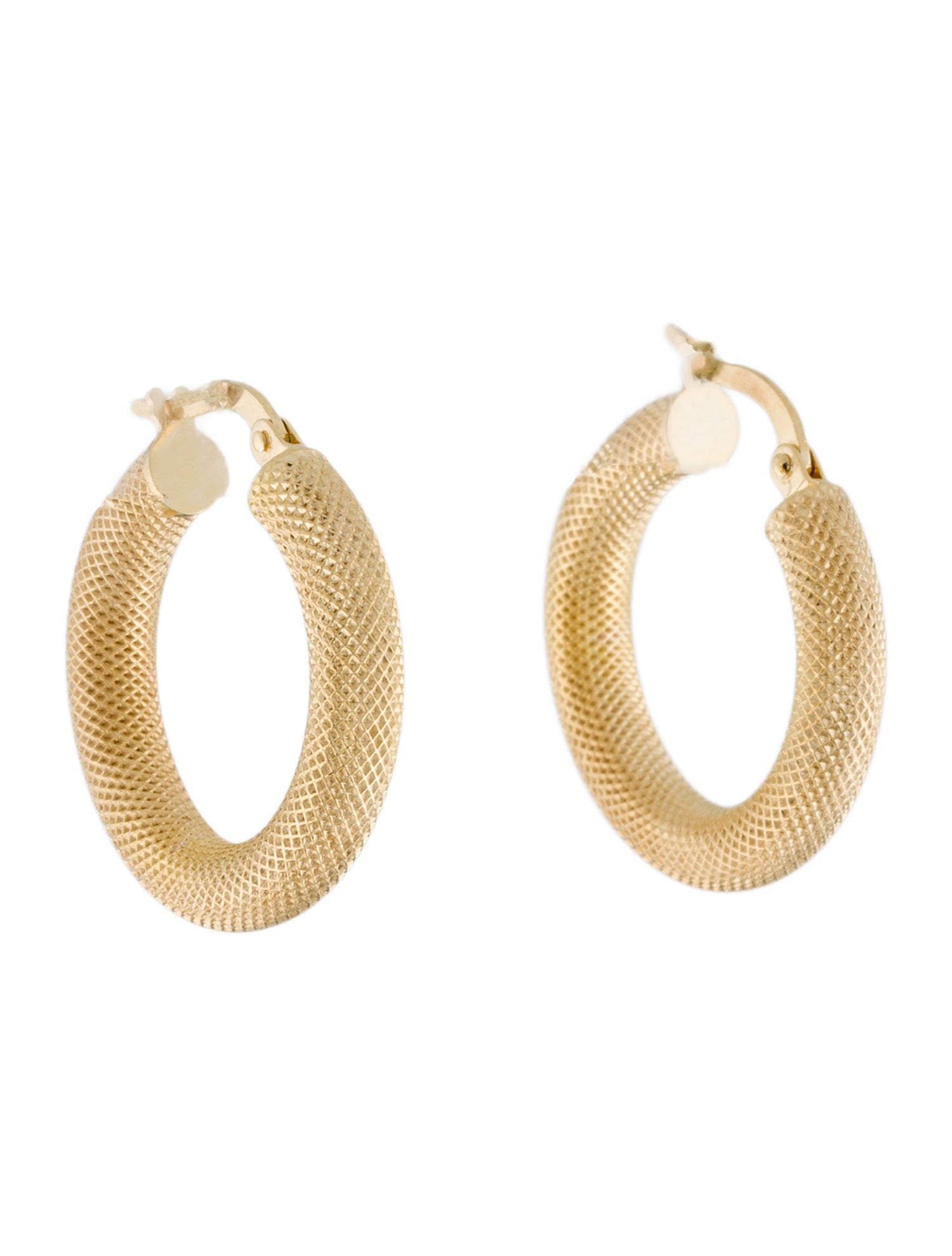Earrings 14K Textured Hoop