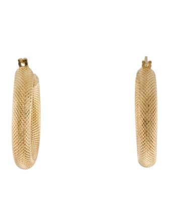 Earrings 14K Textured Hoop Earrings