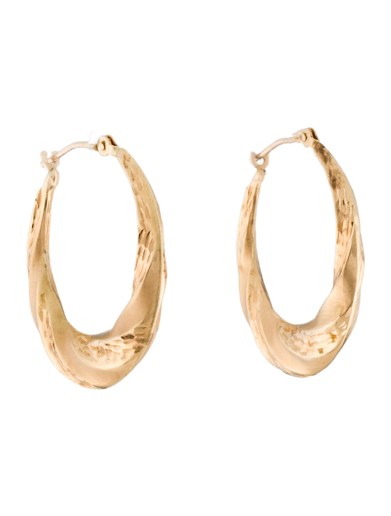 Earrings 14K Textured Hoop