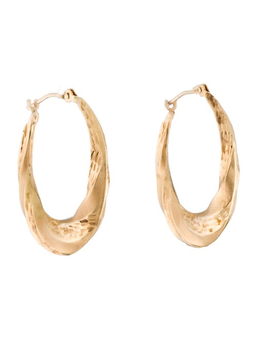 Earrings 14K Textured Hoop Earrings