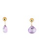 Earrings Amethyst & Dyed Chalcedony Drop Earrings