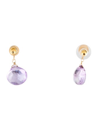 Earrings Amethyst & Dyed Chalcedony Drop Earrings