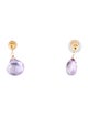 Earrings Amethyst & Dyed Chalcedony Drop Earrings