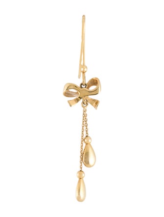 Earrings 14K Ribbon Single Drop Earring