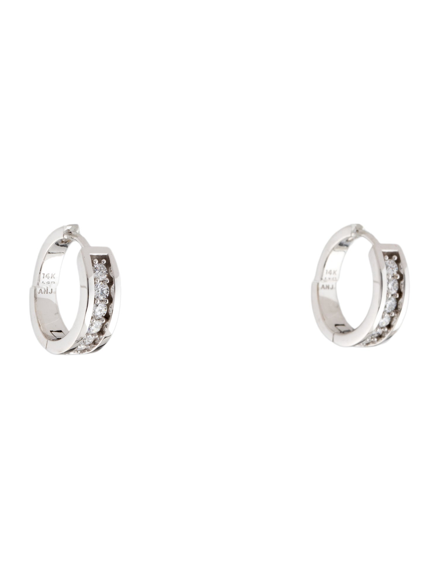 Earrings 14K Lab-Grown Diamond Small Hoop
