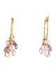 Earrings 14K Pearl & Amethyst Bead Hoop Earrings