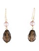 Earrings Pearl & Smoky Quartz Drop Earrings