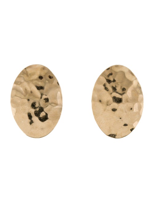 Earrings 14K Hammered Oval Stud Earrings