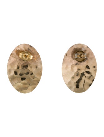 Earrings 14K Hammered Oval Stud Earrings