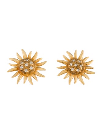 Earrings 18K Diamond Sun Stud Earrings