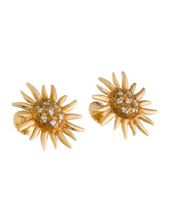Earrings 18K Diamond Sun Stud Earrings