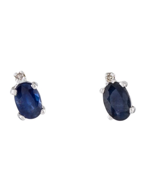 Earrings 14K 1.00ct Sapphire & Diamond Stud Earrings