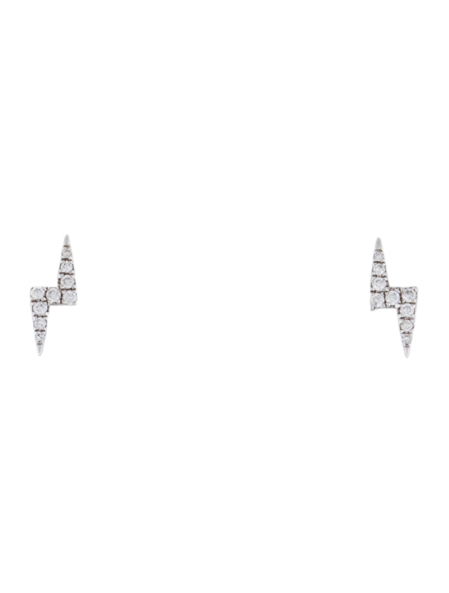 Earrings 14K Diamond Lightning Bolt Stud