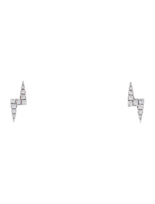 Earrings 14K Diamond Lightning Bolt Stud Earrings