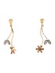 Earrings 18K Tri-Tone Flower Drop Earrings