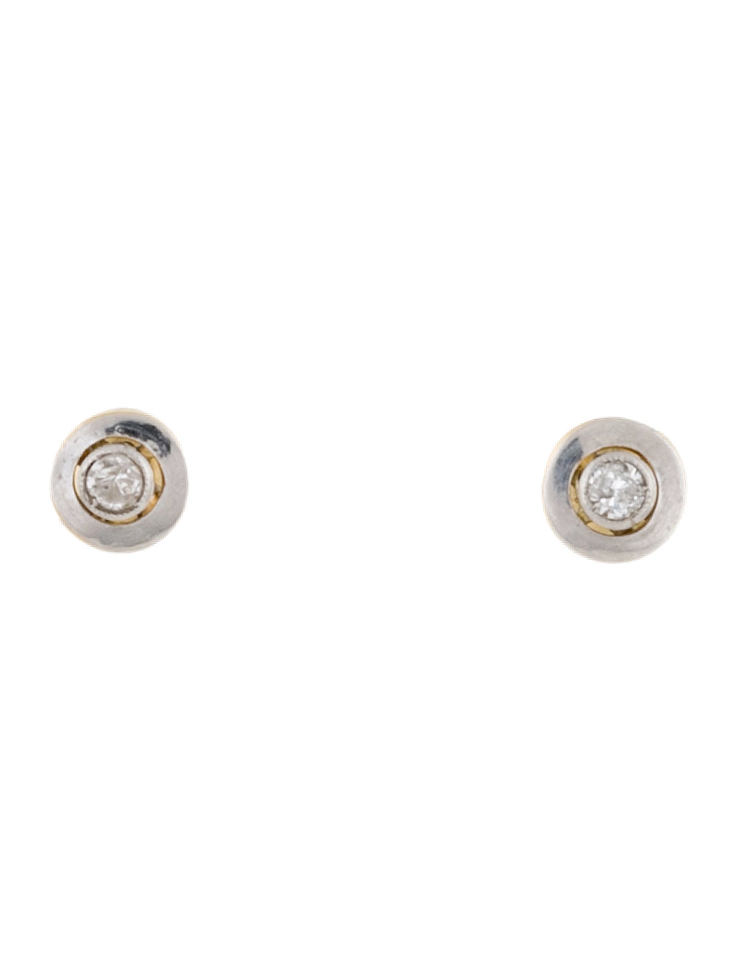 Earrings 18K Two-Tone Diamond Stud
