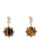 Earrings 14K 8.81ctw Tiger's Eye Quartz & Diamond Drop Earrings