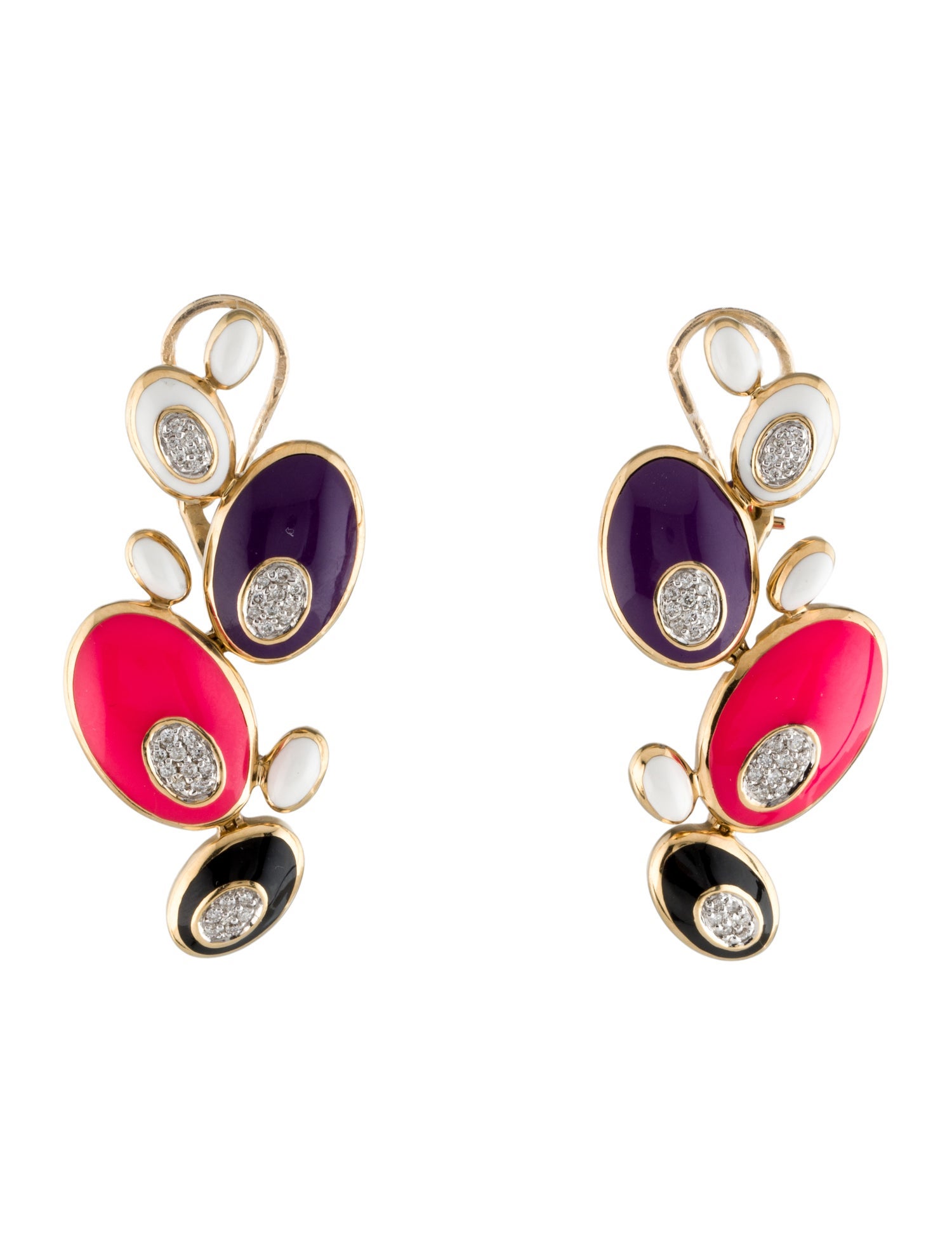 Earrings Rosato 18K Diamond & Enamel Drop