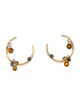 Earrings 18K Citrine & Diamond Hoop Earrings