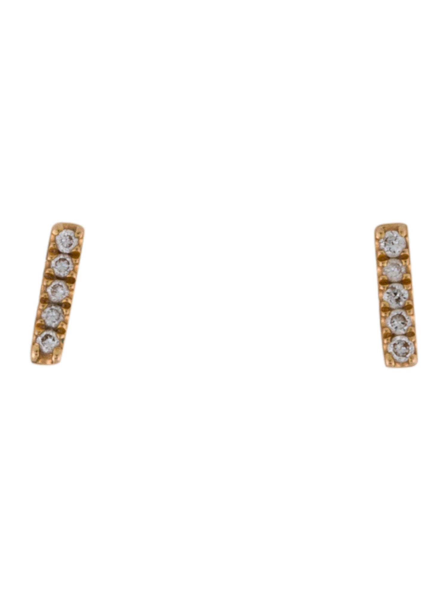Earrings 18K Diamond Bar Stud