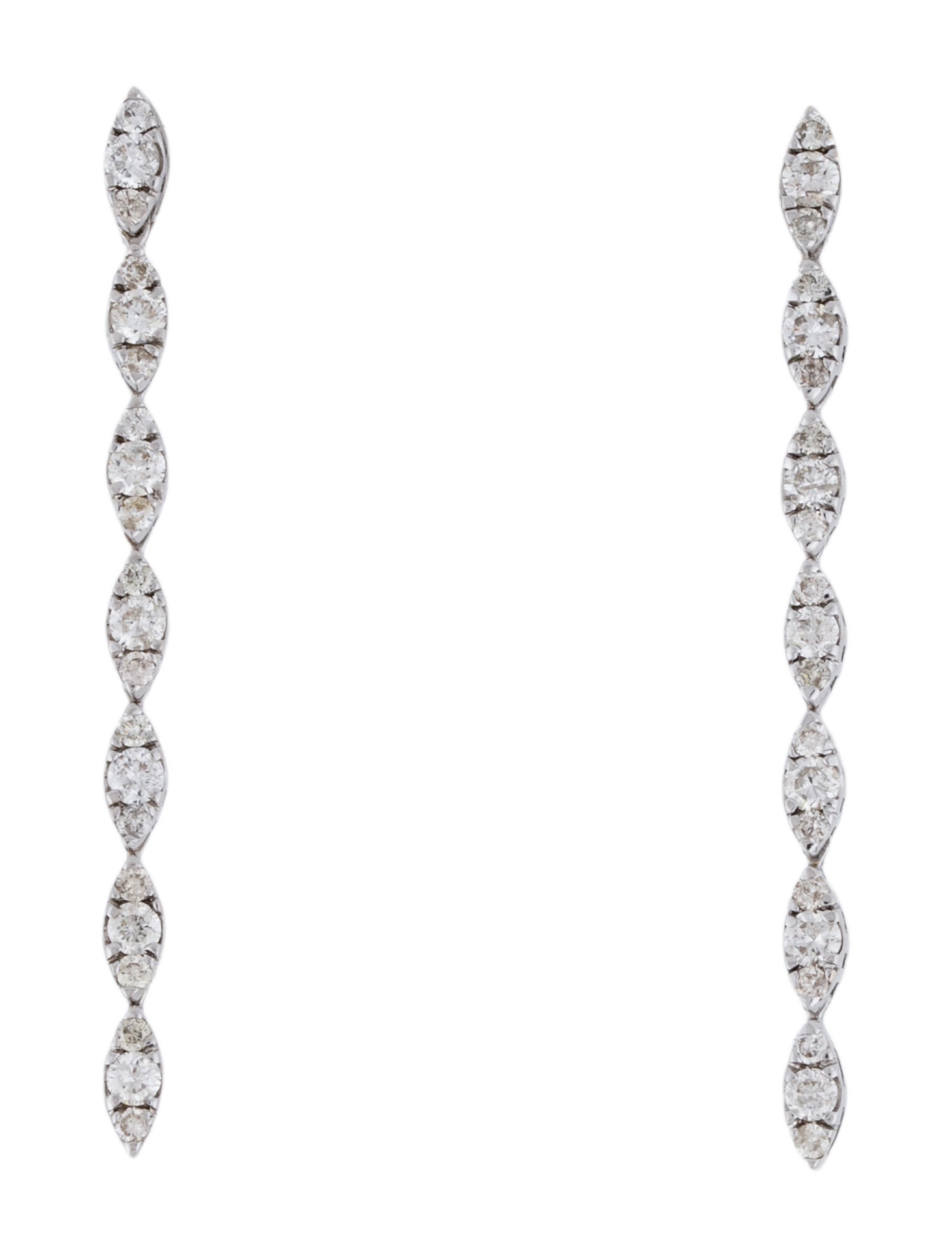 Earrings 18K 1.12ctw Diamond Line Drop