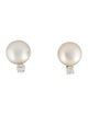 Earrings 18K Pearl & Diamond Earclips