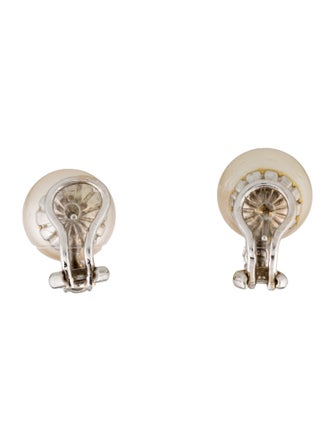Earrings 18K Pearl & Diamond Earclips