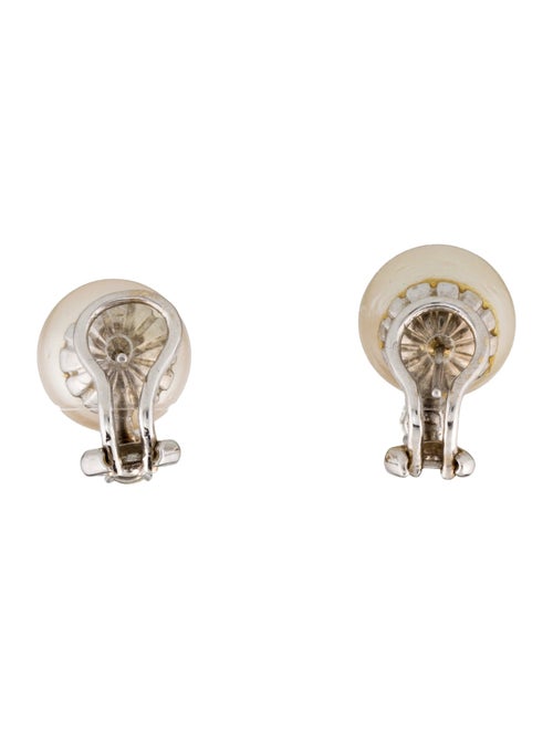 Earrings 18K Pearl & Diamond Earclips