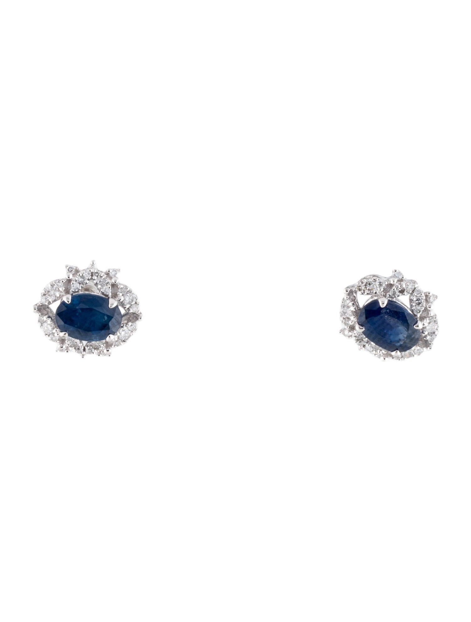 Earrings 14K Sapphire & Diamond Stud Earrings