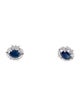 Earrings 14K Sapphire & Diamond Stud Earrings