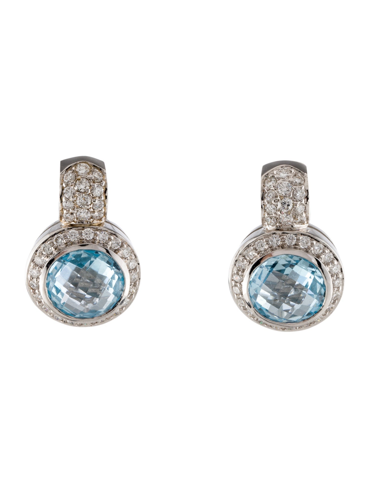 Earrings 18K Topaz & Diamond Earclip Earrings
