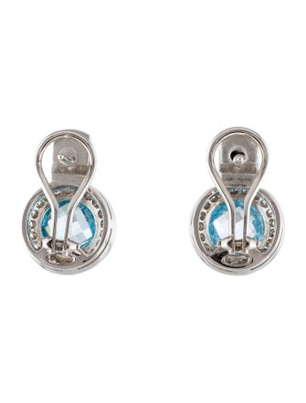 Earrings 18K Topaz & Diamond Earclip Earrings