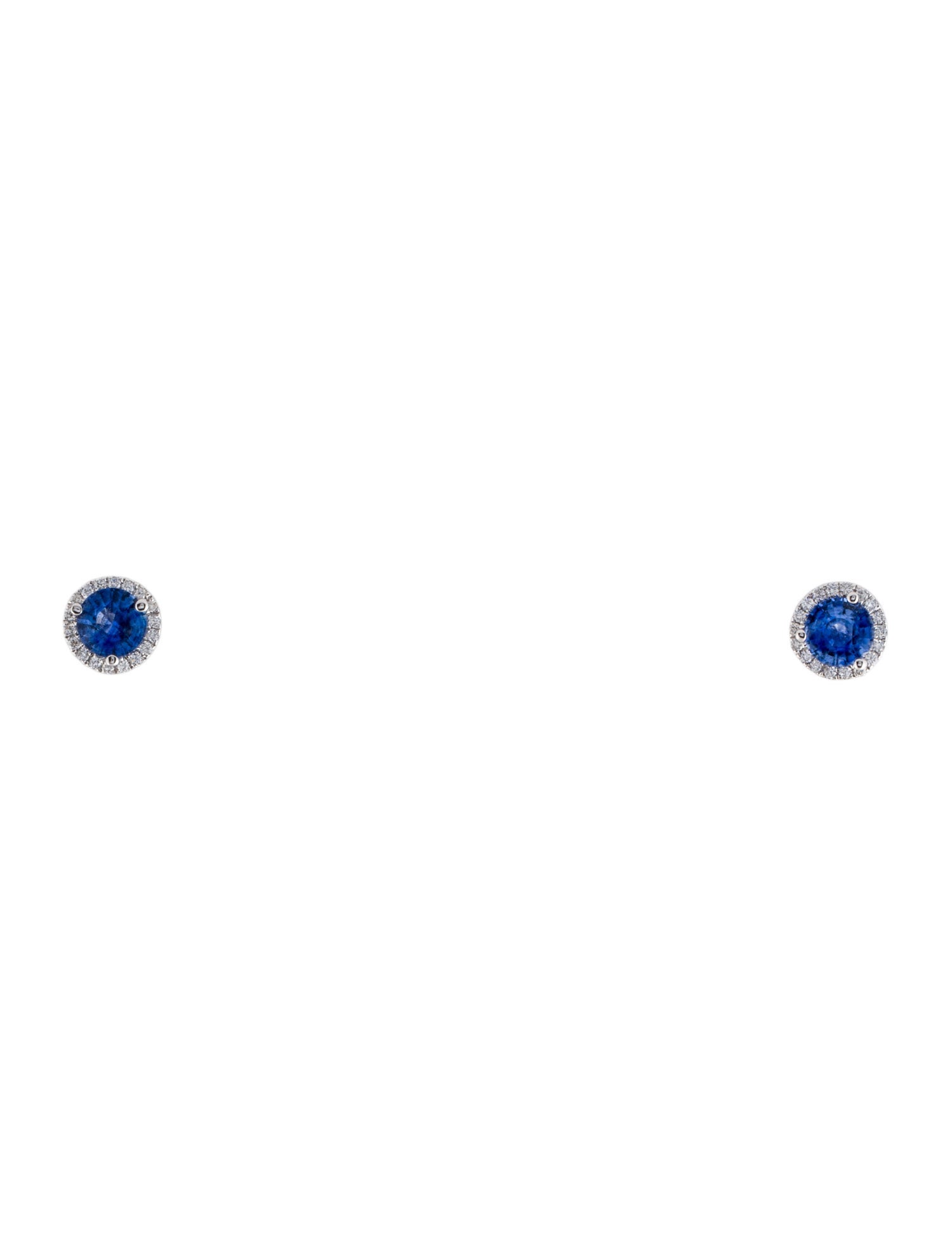 Earrings 14K Sapphire & Diamond Stud Earrings