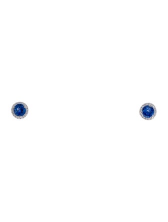 Earrings 14K Sapphire & Diamond Stud Earrings