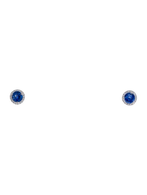 Earrings 14K Sapphire & Diamond Stud Earrings
