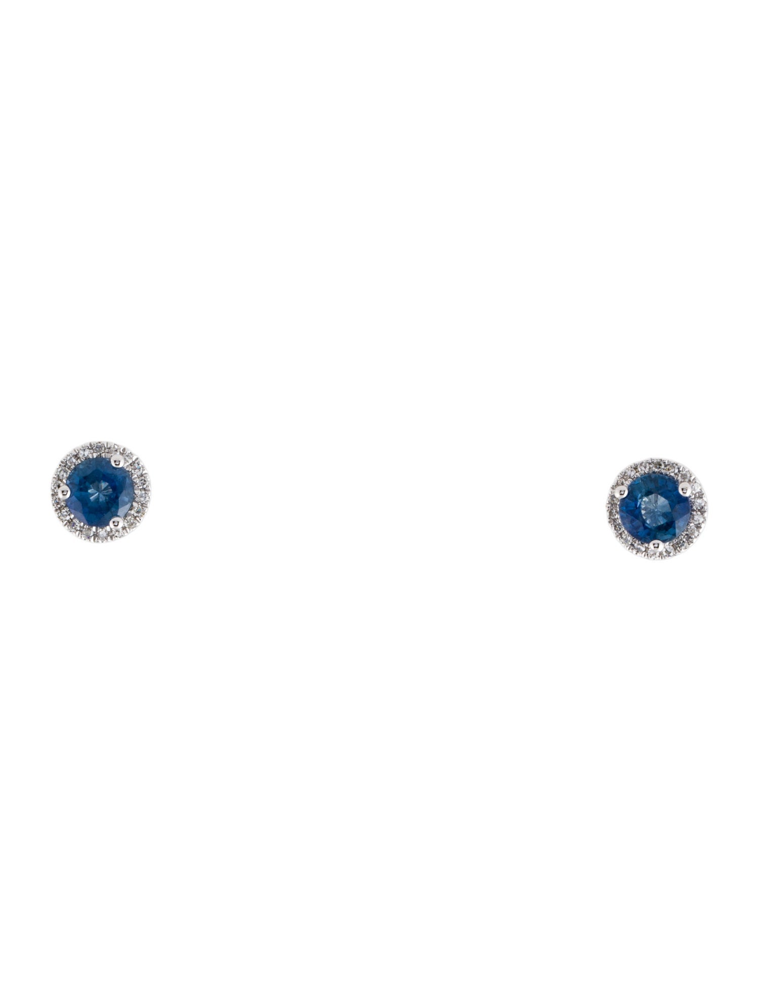 Earrings 14K Sapphire & Diamond Stud Earrings