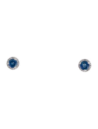 Earrings 14K Sapphire & Diamond Stud Earrings